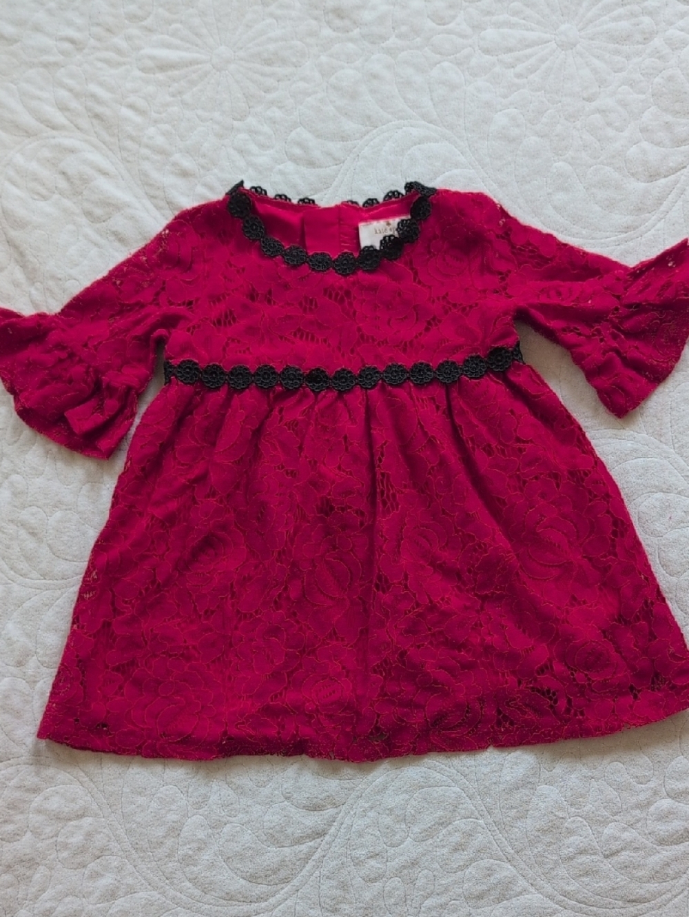 Kate Spade Red Dress with Lace Trim NWOT 18M